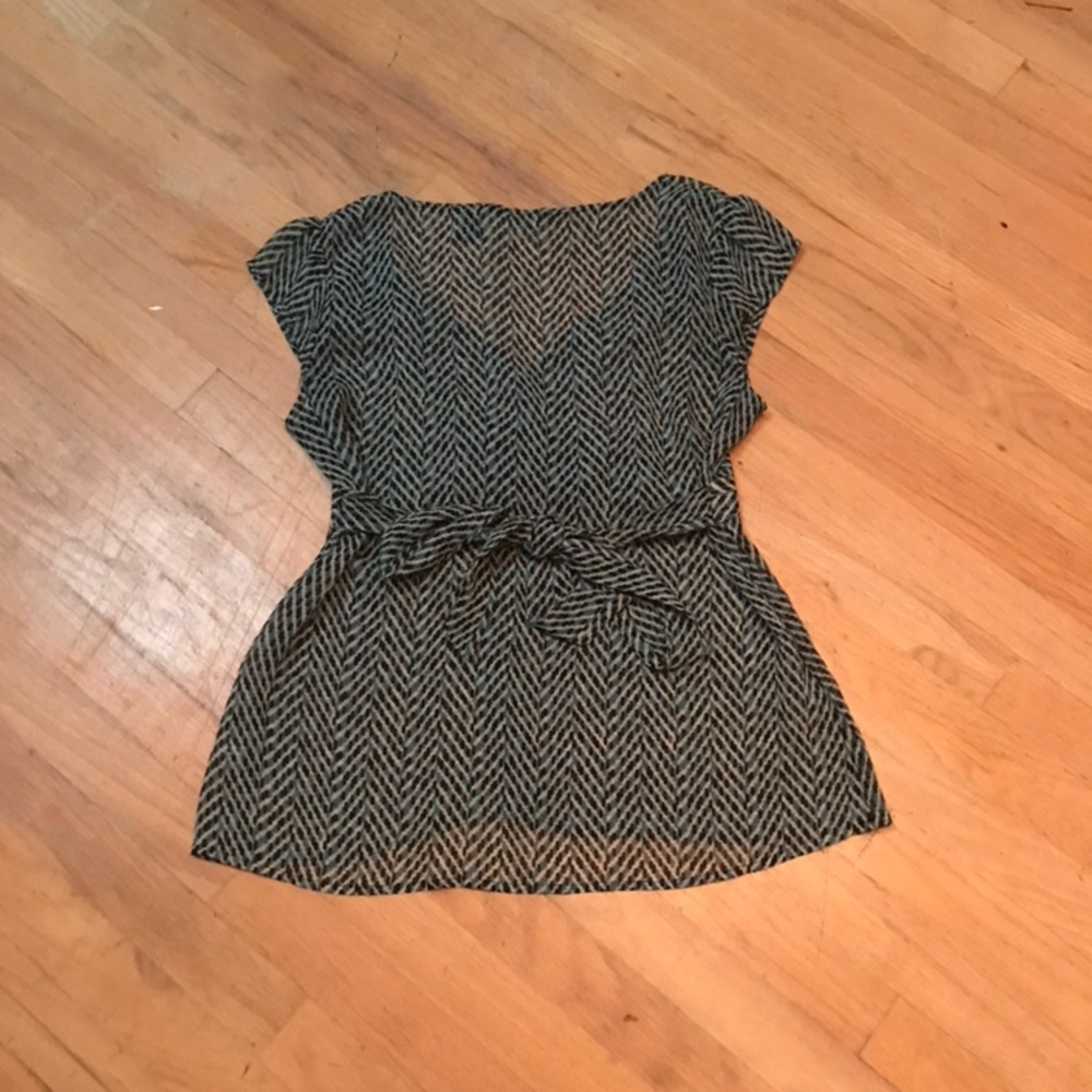 Ny and co sheer teal white black short sleeve top - Picture 5 of 5
